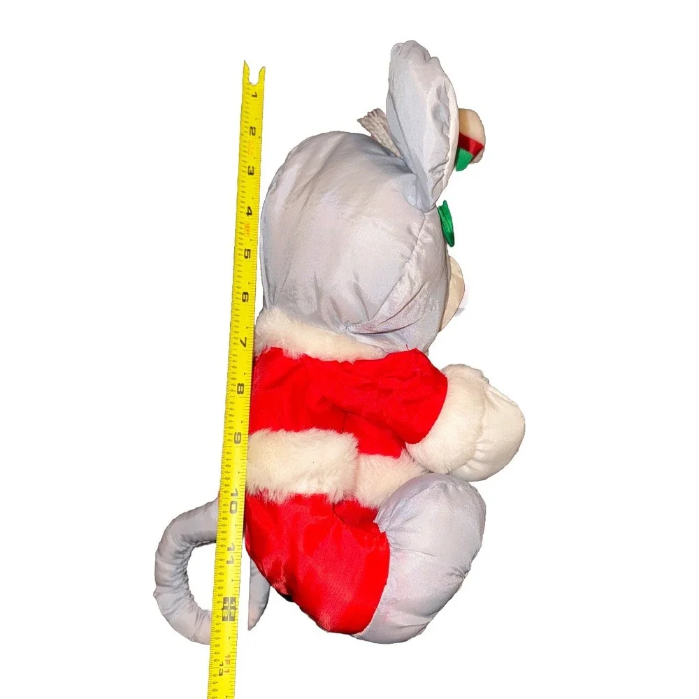Vtg Fisher Price Puffalump Christmas Mouse Santa Suit Nylon Parachute 88' Flaw